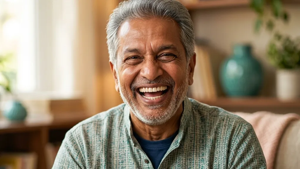 Dental implants – smiling senior man with a natural-looking, confident smile